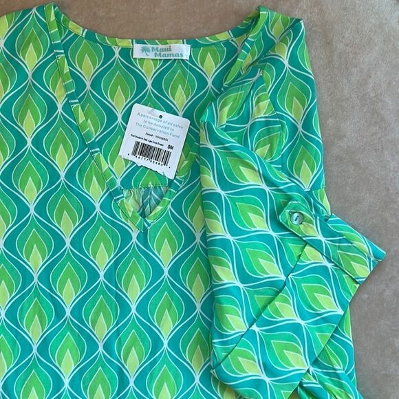 NWT *Maui Mamas* Sz S Aqua Dreams Tunic - Picture 2 of 11